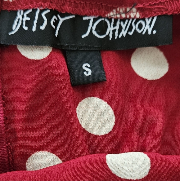 🌟NWOT Rare Betsey Johnson Red High Low Dress with White Polka Dots Size S🌟 - Picture 5 of 6